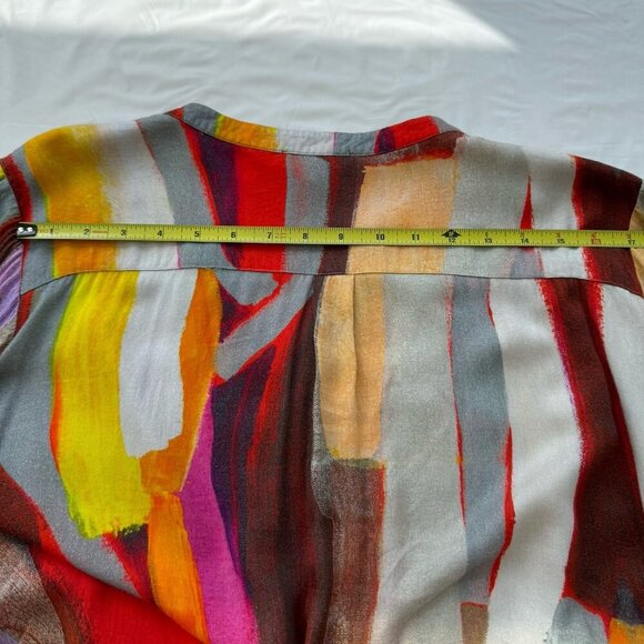 Claire Desjardins Art To Wear Colorful Tunic Blouse Long Sleeve Women's Size XXL - Picture 5 of 16